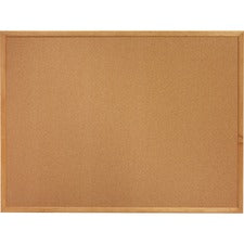 Lorell Oak Wood Frame Cork Board - 24" Height x 36" Width - Cork Surface - Long Lasting, Warp Resistant - Brown Oak Frame - 1 Each