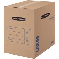 Smoothmove Basic Moving Boxes, Regular Slotted Container (rsc), Large, 18" X 18" X 24", Brown/blue, 15/carton