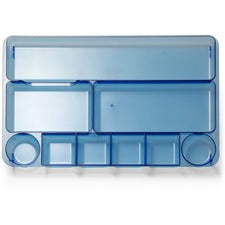 Officemate Blue Glacier Drawer Tray - 9 Compartment(s) - 1.1" Height x 14" Width x 9" Depth - Desktop - Transparent Blue - 1 Each