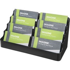 8-tier Recycled Business Card Holder, Holds 400 Cards, 7.88 X 3.88 X 3.38, Plastic, Black