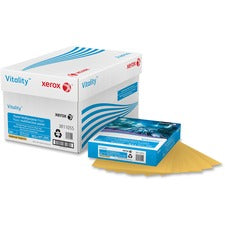 Xerox Vitality Pastel Multipurpose Paper - Goldenrod - 92 Brightness - Letter - 8 1/2" x 11" - 20 lb Basis Weight - 500 / Ream - Jam-free