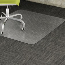 Lorell Low Pile Rectangular Chairmat - Carpeted Floor - 60" Length x 46" Width x 0.12" Thickness - Rectangle - Vinyl - Clear