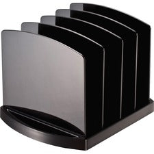 Officemate 2200 Series Standard File Sorter - 4 Compartment(s) - 6.8" Height x 9.4" Width x 8" Depth - Desktop - Non-skid Base - Black - Plastic - 1 Each