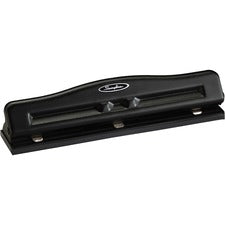 11-sheet Commercial Adjustable Desktop Two- To Three-hole Punch, 9/32" Holes, Black