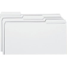 Smead Colored 1/3 Tab Cut Legal Recycled Top Tab File Folder - 8 1/2" x 14" - 3/4" Expansion - Top Tab Location - Assorted Position Tab Position - White - 10% Recycled - 100 / Box