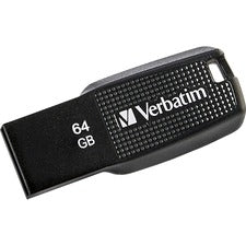 Verbatim 64GB Ergo USB Flash Drive - Black - The Verbatim Ergo USB drive features an ergonomic design for in-hand comfort and COB design for enhanced reliability.