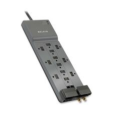 Professional Series Surgemaster Surge Protector, 12 Ac Outlets, 10 Ft Cord, 3,996 J, Dark Gray