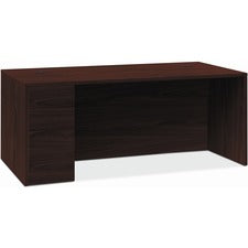 HON 10500 H105898L Pedestal Desk - 66" x 36" x 29.5" - 3 x Box, File Drawer(s)Left Side - Finish: Mahogany