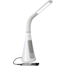 OttLite SanitizingPRO LED Desk Lamp with UVC Air Purifier - LED Bulb - Sanitizing, Glare-free Light, USB Charging, Adjustable Height - Desk Mountable - White, Gray - for Desk, Phone, Cubicle, Studying, Smartphone, Tablet