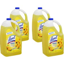 Lysol Clean/Fresh Lemon Cleaner - Liquid - 144 fl oz (4.5 quart) - Clean & Fresh Lemon Scent - 4 / Carton - Yellow