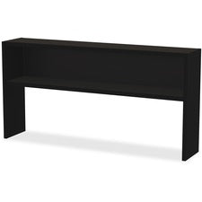 Lorell Modular Desk Series Black Stack-on Hutch - 72" - Material: Steel - Finish: Black