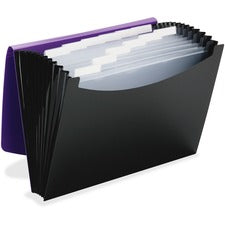 Smead Letter Expanding File - 8 1/2" x 11" - 12 Internal Pocket(s) - Purple, Black - 1 Each