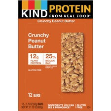 Protein Bars, Crunchy Peanut Butter, 1.76 Oz, 12/pack