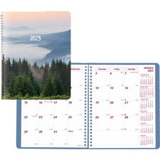 Brownline Mountain Monthly 2023 Planner - Monthly - 14 Month - December 2023 - January 2023 - Twin Wire - Nature's Hues - 8.9" Height x 7.1" Width - Ruled Daily Block, Reminder Section, Notes Area, Six Month Reference - 1 Each