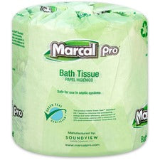100% Recycled 2-ply Bath Tissue, Septic Safe, 2-ply, White, 500 Sheets/roll, 48 Rolls/carton