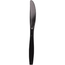 Plastic Cutlery, Heavyweight Knives, Black, 1,000/carton