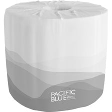 Pacific Blue Basic Bathroom Tissue, Septic Safe, 2-ply, White, 550 Sheets/roll, 80 Rolls/carton