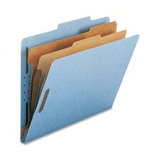 Nature Saver Letter Recycled Classification Folder - 8 1/2" x 11" - 2" Fastener Capacity for Folder - 2 Divider(s) - Blue - 100% Recycled - 10 / Box