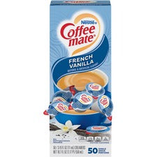 Coffee mate French Vanilla Creamer Single Serve Tubs - French Vanilla Flavor - 0.38 fl oz (11 mL) - 50/Box - 50 Serving