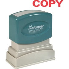 Xstamper COPY Title Stamps - Message Stamp - "COPY" - 0.50" Impression Width x 1.62" Impression Length - 100000 Impression(s) - Red - Recycled - 1 Each