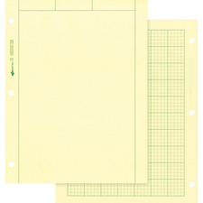 Rediform Computation Pads - Letter - 100 Sheets - Stapled/Glued - Letter - 8 1/2" x 11" - Green Paper - Subject - 100 / Pad