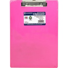 Saunders Neon Plastic Clipboards - 0.50" Clip Capacity - Plastic - Neon Pink - 1 Each