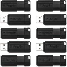 32GB PinStripe USB Flash Drive - Business 10pk - Black - 32GB - Business 10pk - Black