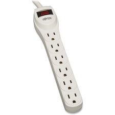 Protect It! Home Computer Surge Protector, 6 Ac Outlets, 2 Ft Cord, 180 J, Light Gray
