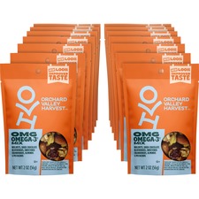 Orchard Valley Harvest OMG Omega-3 Mix - Gluten-free, No Artificial Color, No Artificial Flavor, Preservative-free, Resealable Bag - Crunch, Walnut, Dried Cranberries, Pistachio, Almond - 14 / Carton