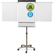 Quartet Compass Nano-Clean Magnetic Mobile Presentation Easel - 36" (3 ft) Width x 24" (2 ft) Height - White Painted Steel Surface - Graphite Aluminum Frame - Horizontal - 1 Each