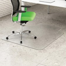 Deflecto Earth Source Hard Floor Chair Mat - Commercial, Carpet, Hard Floor - 53" Length x 45" Width x 0.10" Thickness - Lip Size 12" Length x 25" Width - Clear