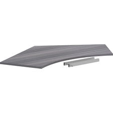 Lorell Relevance Series 120 Curve Panel Top - Weathered Charcoal Laminate Rectangle Top - 47.25" Table Top Length x 34.13" Table Top Width x 1" Table Top Thickness - Assembly Required