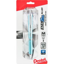 Pentel EnerGel Alloy Gel Pen - Medium Pen Point - 0.7 mm Pen Point Size - Refillable - Retractable - Black Gel-based Ink - Aluminum Alloy Barrel - 1 / Pack