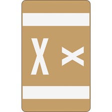 Smead AlphaZ ACCS Color-Coded Labels - "X" - 1" x 1 5/8" Length - Light Brown - 10 / Sheet - 100 / Pack