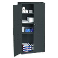 Rough N Ready Storage Cabinet, Three-shelf, 33w X 18d X 66h, Black