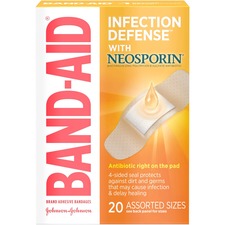 Antibiotic Adhesive Bandages, Assorted Sizes, 20/box