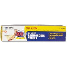 Self-adhesive Reinforcing Strips, 1 X 10.75, Clear, 200/box