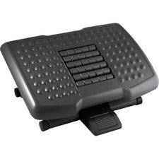 Premium Adjustable Footrest With Rollers, Plastic, 18w X 13d X 4 To 6.5h, Black