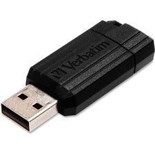 32GB PinStripe USB Flash Drive - Black - 32 GB - Black