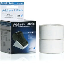 Slp-2rl Self-adhesive Address Labels, 1.12" X 3.5", White, 130 Labels/roll, 2 Rolls/box