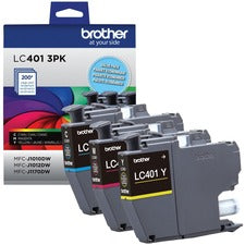 Brother LC4013PKS Original Standard Yield Inkjet Ink Cartridge - CMY - 3 / Pack - 200 Pages