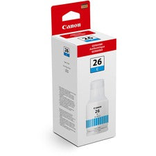 Canon GI-26 Pigment Color Ink Bottle - Inkjet - Cyan - 14000 Pages - 132 mL - 1 Each