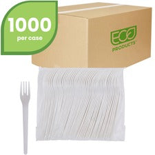 Plantware Compostable Cutlery, Fork, 6", Pearl White, 50/pack, 20 Pack/carton