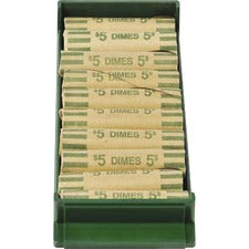 CONTROLTEK® Stackable Plastic Coin Tray, Dimes, 10 Compartments ...