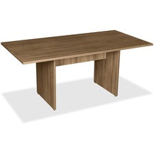 Lorell 2-Panel Base Rectangular Walnut Conference Table - 1" Table Top, 0" Edge, 70.9" x 35.4"29" - Material: MFC, Polyvinyl Chloride (PVC) - Finish: Walnut Laminate
