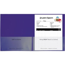 C-Line Classroom Connector Letter Report Cover - 8 1/2" x 11" - 2 Internal Pocket(s) - Purple - 25 / Box