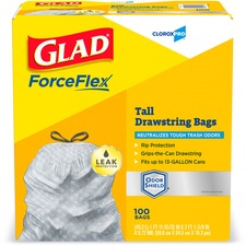 CloroxPro&trade; ForceFlex Tall Kitchen Drawstring Trash Bags - 13 gal Capacity - 0.90 mil (23 Micron) Thickness - Gray - 78/Carton - 100 Per Box - Kitchen, Can, Office, Breakroom, School, Restaurant, Commercial, Cafeteria