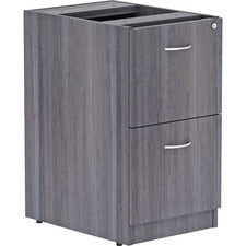 Lorell Weathered Charcoal Laminate Desking Pedestal - 2-Drawer - 16" x 22" x 28.3" - 2 x File Drawer(s) - Finish: Laminate, Weathered Charcoal