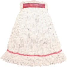 Genuine Joe GJOLWH1B, Narrow Band Large Mophead, 1 Each, White - Synthetic, Rayon, Cotton, Fiber