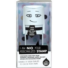 Stamp With Voucher And Fancy Gray Ink Pad, Self-inking, 1.56" Diameter